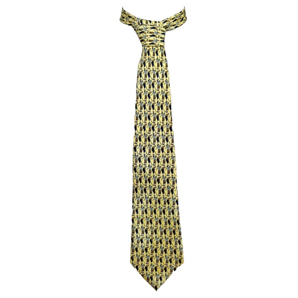 Isador Handmade Silk Tie 4”x62” Golf Sporty Sport Par‎